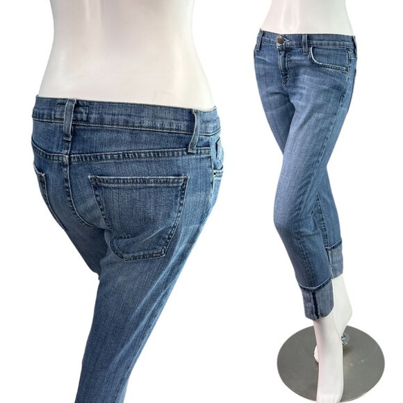 Current Elliott The Cuffed Skinny Denim Jeans in Amour Wash $248 Size 28 - Picture 1 of 12
